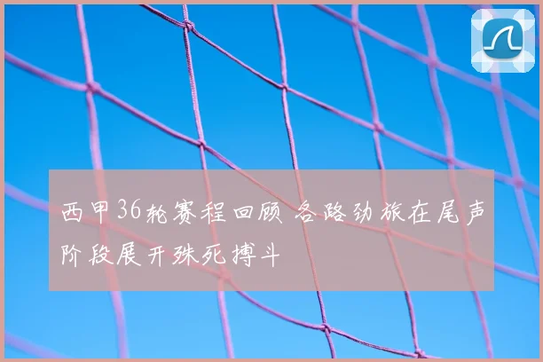 西甲36轮赛程回顾 各路劲旅在尾声阶段展开殊死搏斗